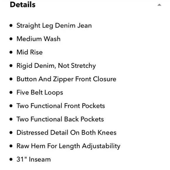 NWT Kittenish jeans distressed with raw hem size 29 inseam 31” - Picture 4 of 9